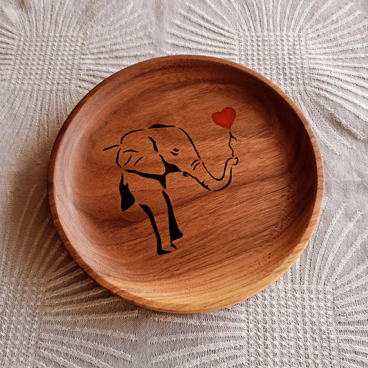 Decorative tray with epoxy filled engraving